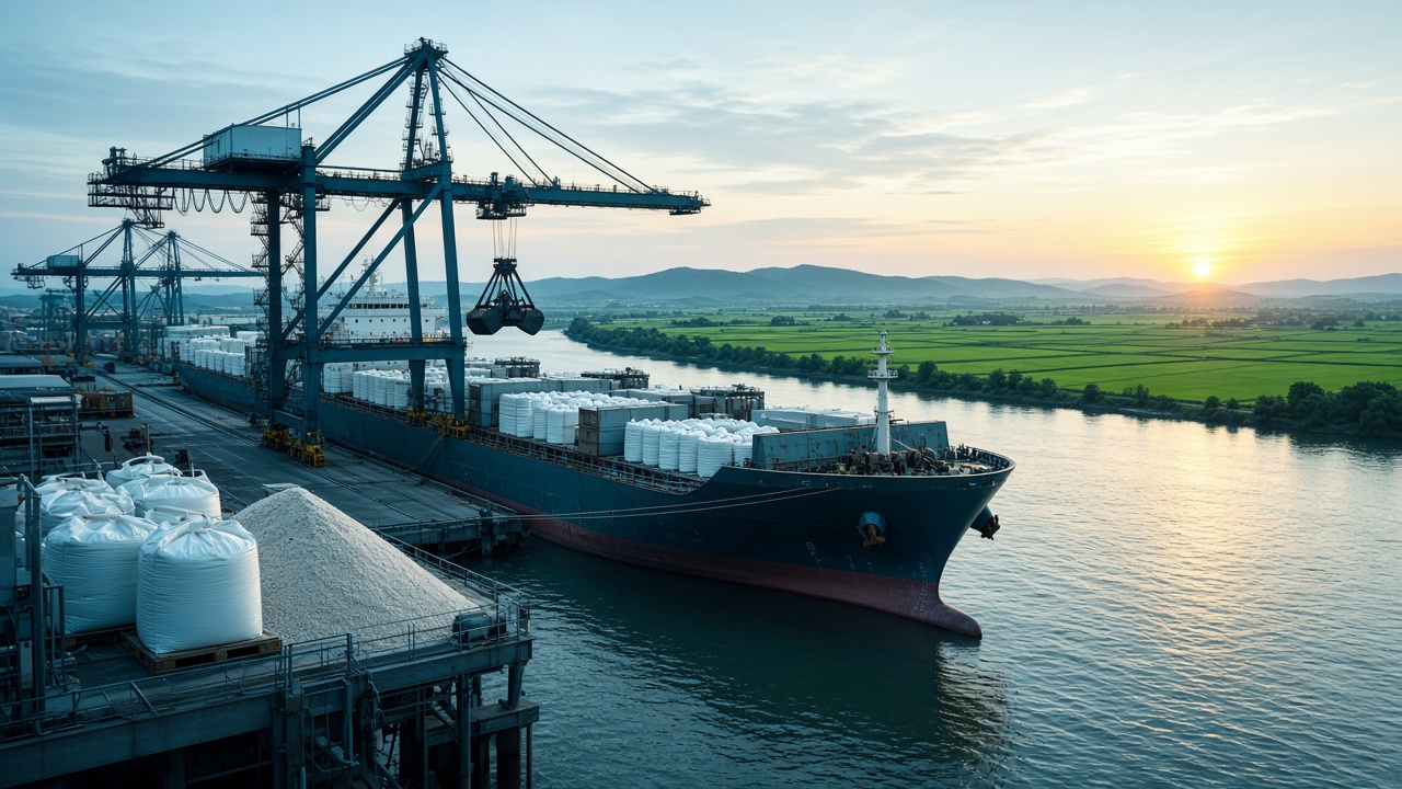 Global commodity trading at port