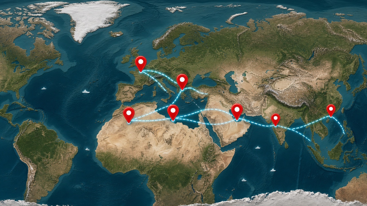 Global markets map